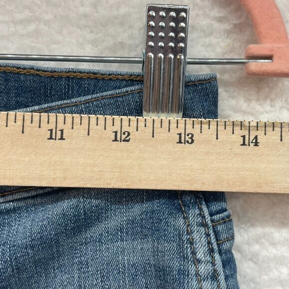 Madewell Jeans Womens 26 Blue Stovepipe Straight Distressed Mid Rise Stretch - Picture 10 of 13